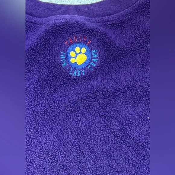 Vintage Disney Lady & The Tramp Fleece Embroidered Crewneck Sweatshirt 90s Jock - Picture 6 of 7